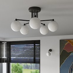 Kinkiet klasyczny z mleczną kulą Astral 1xG9 czarny