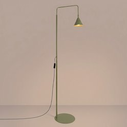 Lampa podłogowa ze stożkowym kloszem Nox 1xE14 zielona oliwka