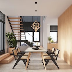 Lampa wisząca dekoracyjna Caro 1xE27 naturalne drewno/czarna