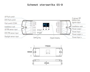 Sterownik LED schodowy Digital ES-D z czujnikami ruchu