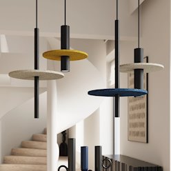 Lampa wisząca filcowa Feltro 1xG9 czarno-żółta