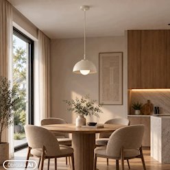 Lampa wisząca E27 żyrandol Velia 30cm kaszmir