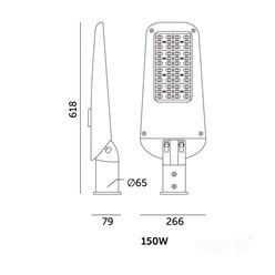 Lampa uliczna LED 150W BAHIRA - SMD3030 NICHIA - IP65 b. zimna
