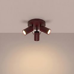 Kinkiet okrągły z reflektorami Ring 3xGU10 burgundowy