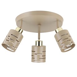 Lampa sufitowa ruchoma 3xE27 Timber okrągła beżowa-złota