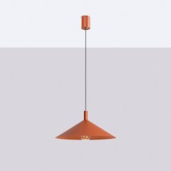 Lampa wisząca stożkowy klosz Nox 40cm 1xE27 ochra czerwona