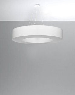 Lampa wisząca okrągła SATURNO 90 cm biała 8xE27