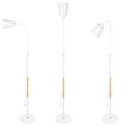 Lampa stojąca podłogowa Riko E27 regulowana 145cm biała
