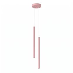 Lampa wisząca podwójna tuba Pastelo 2xG9 okrągła różowa