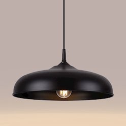 Lampa wisząca z okrągłym kloszem Gina 1xE27 czarna