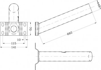 Uchwyt ścienny do lamp ulicznych FI48mm czarny