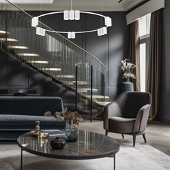 Lampa wisząca okrągła ze spotami Genesis 15xGU10 biała