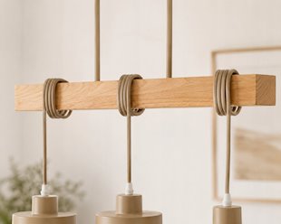 Lampa wisząca belka 3xE27 Elena beżowa