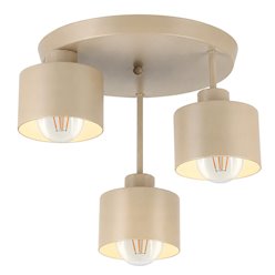 Lampa sufitowa Loft 3xE27 Elena okrągła beżowa