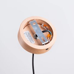 Lampa wisząca drewniana Marion 1xE27 czarna/naturalne drewno