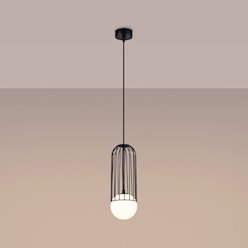 Lampa wisząca kula z dekoracją Brina 1xG9 czarna