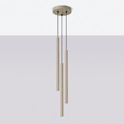 Lampa wisząca potrójna tuba Pastelo 3P 3xG9 okrągła taupe