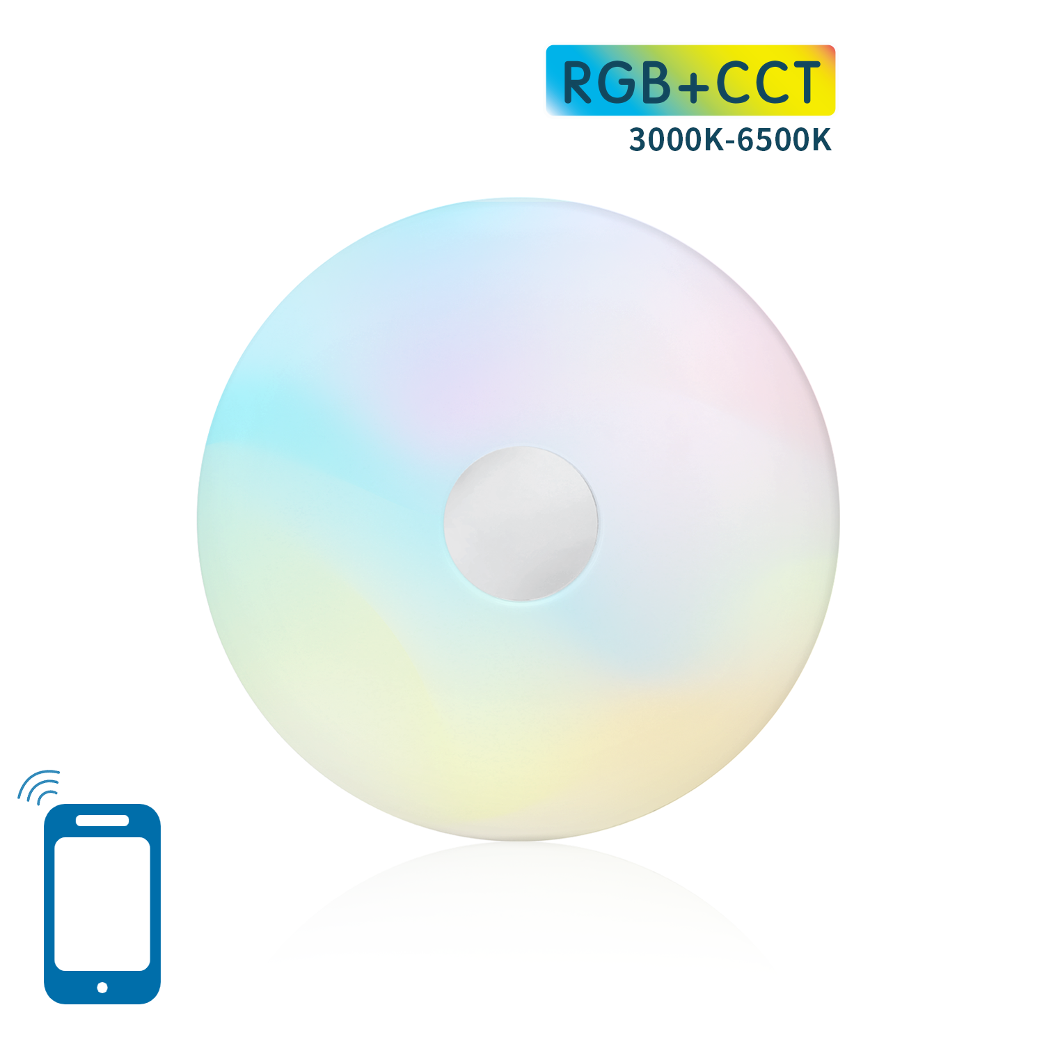 Plafon LED SMART RGB+CCT 18W okrągły - sterowany z aplikacji
