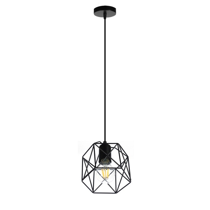 Lampa wisząca Zaffiro Loft Brylant 1xE27 Czarna